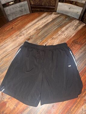 DSG Black Athletic Running Shorts with Reflective Trim